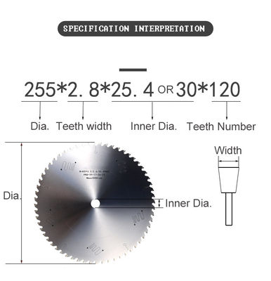 2-5 mm πάχος Δόντια από καρβίδιο TCT Αλουμινίου ΚΥΡΙΚΗ ΣΕΡΑ ΚΑΛΗ με Χρυσή Επιχρίστωση ΤΝ